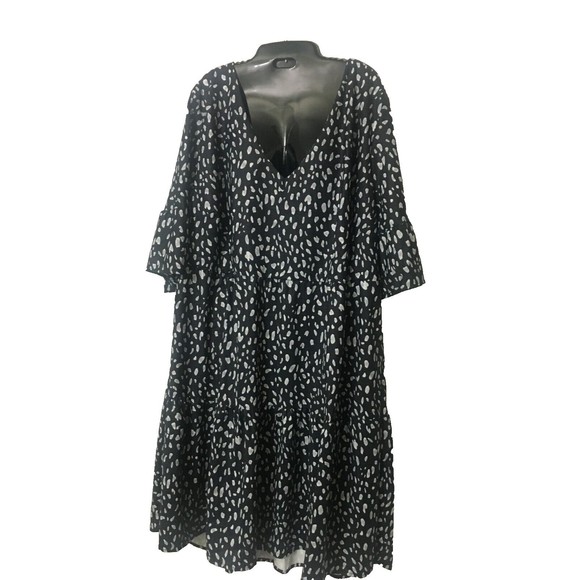 Fashion Women Stretch Plus Size Dress 24W Black Gray Cheetah Prt Church Work D6 - Picture 5 of 10